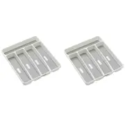 2x Madesmart 5 Compartment Cutlery Tray kitchen Accessory Organiser 33x29cm WHT