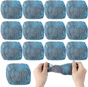 Domensi 100 Pcs Steel Wool Soap Pads Metal Scouring Cleaning Non Scratch Household Scrub Pads for Scouring Dirt Dish Pot Pan Oven Kitchen Cooktops Grease and Oil(Blue)