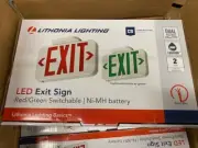 (Case of 5) Lithonia EXRG EL M6 LED Exit Sign Ni-MH Battery Red/Green Switchable