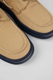 Runner Beige Textile Boat Shoe for Men