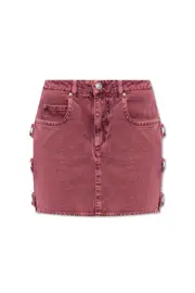 Isabel Marant Étoile Stessy Logo-Patch Denim Skirt FR36,FR40 Pink