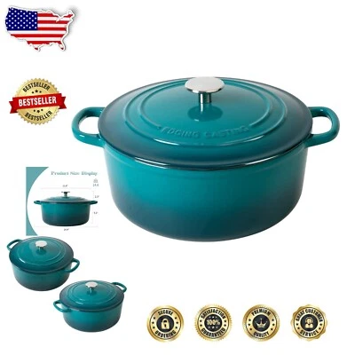 Durable 7-Qt Enameled Cast Iron Dutch Oven for Even Heat Distribution and Flavor