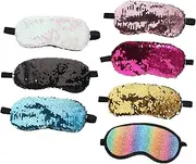 Baluue 7pcs Double-sided Sequined Eye Mask Women Patches Lace Light Blocking Sleep Blindfold Sleep Mask Night Party Sleeping Blue Eye Patch Sleep Patch Eye Cover Fabric