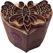 Classy Print Stamp Brass Butterfly Pattern Wood Clay Block