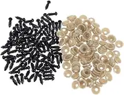 EXCEART 100PCS 5MM Plastic Doll Eyes DIY Doll Eyes Gasket Kit Black Safety Eyes Replacement for Teddy Bear Doll Stuffed Animals Puppet Making Supplies