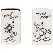 Disney Mickey and Minnie Mouse Rectangular Salt & Pepper Shakers White Boxed
