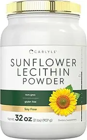 Sunflower Lecithin Powder | 2 Pounds | Unflavored | Naturally Occurring Phosphatidylcholine | Vegetarian, Soy Free, Non-GMO, Gluten Free | by Carlyle