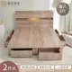 【藤原傢俬】全木芯板收納床組二件式5尺(2層床頭+新6抽床架)