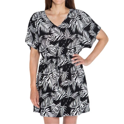 Mario Serrani Womens Beach Cover-up, Blac/White Size XL
