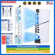PS5 Slim Cooler with 3 Adjustable Fans & LED Light - Easy Snap-On Installation