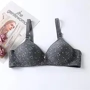 [ANRIO] Cotton Push Up Bras for Seniors Wireless Thin Cup Bralettes Women Everyday Large Bust Sports Bra Underwear (Color : Black, Size : 100/44B)