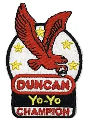 Duncan Yo-Yo Champion Kids Game Patch Iron Sew On Vintage Style Retro Cap Hat