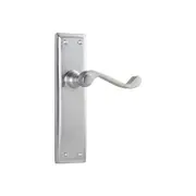 Tradco Milton Lever Door Handle on Long Backplate Satin Chrome
