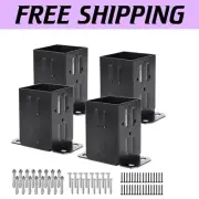 Premium 13GA Steel 4x4 Fence Post Base with Screws for Concrete & Wood Support