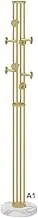 Aluminum Alloy Coat Rack Stand Coat Racks Freestanding with Natural Marble Base Simple Coat Tree for Clothes Suits Accessories Entryway Coat Rack