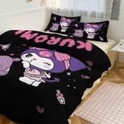 a2386 Kuromi Cute Cartoon Character Duvet Cover Set Bedding Set 1 Duvet Cover And 2 Pillowcases 3D Cartoon Printed Comfortable And Ultra Soft Bed Set