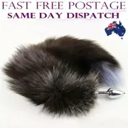 Fox Tail Butt Anal Plug Sexy Sex Adult Game Sex Toy Plush Steel Long Faux Fur AU