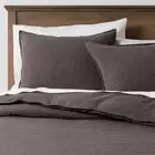 3pc California King Space Dyed Cotton Linen Duvet & Sham Set Dark