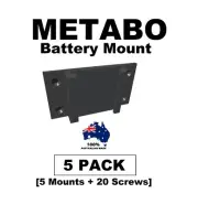Metabo 18v Volt Battery Holder Mount Bracket - 5 Pack (5 Mounts + 20 Screws)