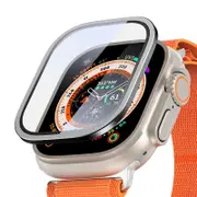 For Apple Watch Ultra 2, 49-mm Case , Tempered Glass Screen Protector, Aluminum Frame, Black