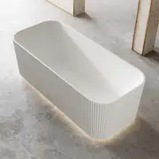 1500*750*580mm ABS Milano Riva White/Black Oval Flute Profile Freestanding Bathtub
