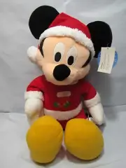 90's Mickey Mouse Santa Claus Plush Disney 18" Christmas Holiday NEW w Tags L78M