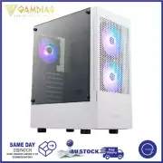 Gamdias Computer Case ATX Mid Tower Mesh Front Gaming PC Case with 3x ARGB Fans