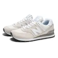 在飛比找PChome24h購物優惠-NEW BALANCE 休閒鞋 574 NB 白灰 男女 麂