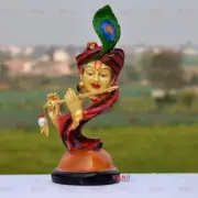 Lord Krishna with Murli Idol God Krishna Balgopal Makhan Chor Handicraft Decorat