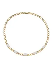 [Barcs] Enamel Strike Chain Necklace in White/Gold