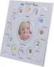 Newborn to 12 Months Photo Keepsake Baby Picture Frame for Mom Unique Growth Record Frame