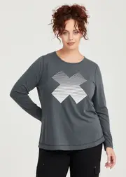 [Taking Shape] Taking Shape Active Splice Mesh Top Size 20 in Deep Ocean - Plus Size Women's Clothing Deep Ocean
