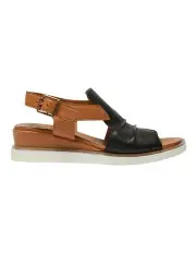 [Easy Steps] Dusk Sandals in Black/Tan Glove