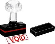 uxcell Void Stamp Self Inking, Red Ink Office Stamps Pre Inked Message Stamp Refillable Business Stamp, Black