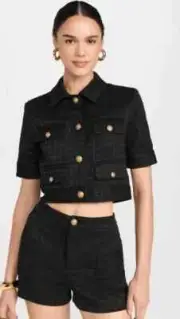 NWT $465 Alice + Olivia elle patch pocket jacket 6