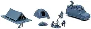 Outland Models Military Scenery Structure Outdoor Campsite Set with Van & People 1:87 HO Scale