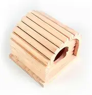 HAPINARY Wooden Hamster House Small Pet Hideout Hut for Hamsters and Small Animals Natural Bedding for Indoor Enrichment Cozy Small Animal Home