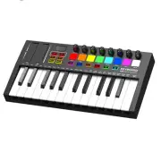 25 Keys MIDI Keyboard Professional Controller Mini USB Portable Drum Pads RGB