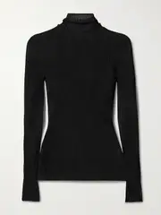 [FFORME] FFORME - Elin Ribbed-knit Turtleneck Sweater - Black - M/L M/L Black