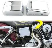 Chrome Side Battery Cover Compatible with Harley Dyna Low Rider FXDL Fat Bob FXDF Street Bob FXDB Super Glide Custom FXDC Wide Glide FXDWG Switchback FLD 2012-2017