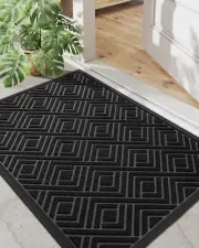 DEXI Door Mat, Durable Heavy Duty Outdoor Indoor Doormat, Stain and Fade Resi...