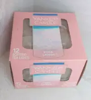 Yankee Candle Pink Sands 12 Tea Light Candles Sweet Florals Spicy Vanilla NIB