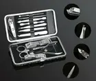12x Pieces Manicure Pedicure Cuticle Tools Stainless Nail Clippers Kit with Case
