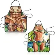 Funny BBQ Apron for Men and Women - Adjustable Kitchen, Oktoberfest, Work, Painting, Couples Cooking, Gardening Apron, Style 3, 60 x 74 cm
