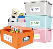 80 Large Size Removable Customizable Blank Labels, Water/Oil/Tear Resistant, No Residue for Home Organization Projects, Bins, Kitchen Storage Containers, Desk Items(6”x 4”)