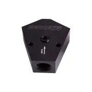 Aeroflow Billet Y-Block With 1/8" NPT Port - 1/2" To 1/2" Black Finish