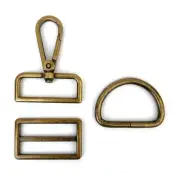 15 Pcs 1-1/2 Inch Purse Hardware Bronze Heavy Duty Swivel Snap Hooks D Rings