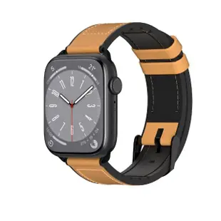 【SwitchEasy 魚骨牌】Apple Watch Ultra2/Ultra/9/8/7/6/5/4/3/SE Hybrid 矽膠真皮革錶帶(最新S9/Ultra 2)