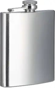 Zk- Stainless Steel Flask 200ml Pocket Bottle Alcohol Flask Box Silver Screw Cap, 2 X 9 X 12 Cm
