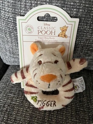 NEW CLASSIC TIGGER PLUSH RING RATTLE OFFICIAL DISNEY CLASSIC WINNIE THE POOH